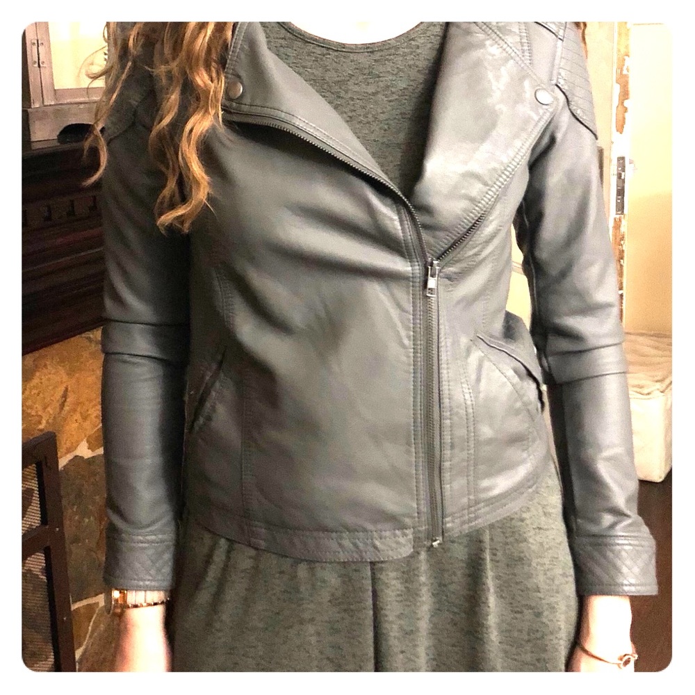 Small grey leather jacket